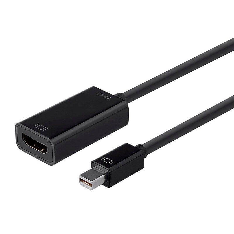 Monoprice Mini DisplayPort 1.2a to Thunderbolt to 4K HDMI Passive Adapter, Black (112795) image 1