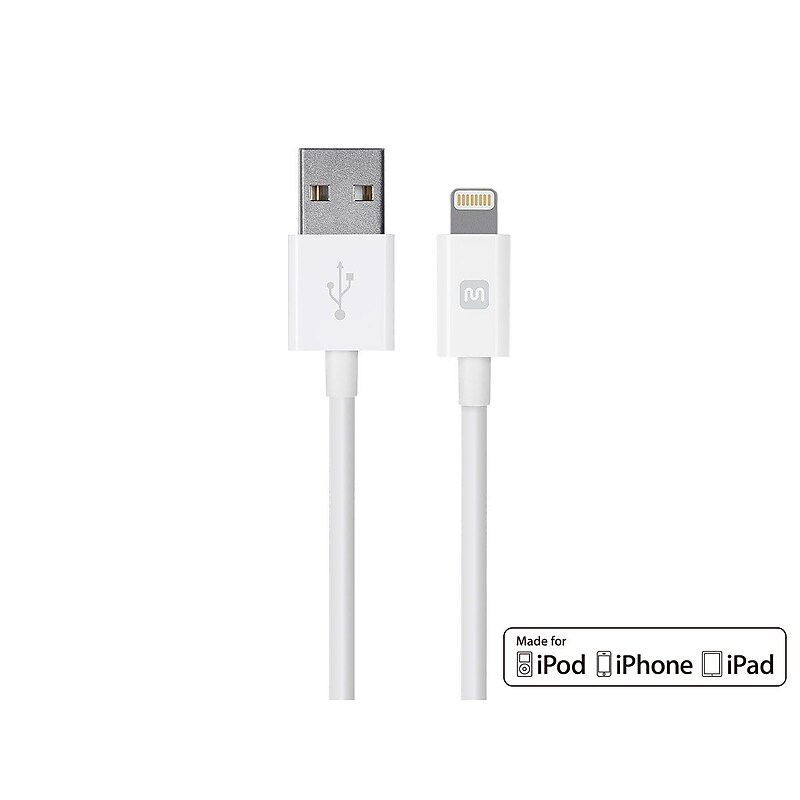 Select Series Apple® MFi Certified Lightning™ to USB Charge & Sync Cable, 10ft White image 1