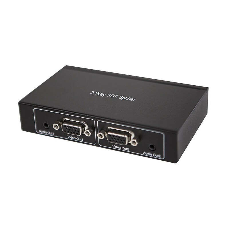 Monoprice VGA toVGA /VGA /3.5mm Audio/Video Splitter, Female to Male/Male, Black (115649) image 1