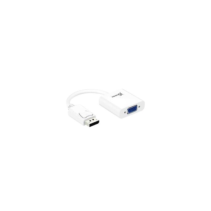 j5create DisplayPort to VGA Male/Female Active Video Adapter, 3.54", White (JDA114) image 1