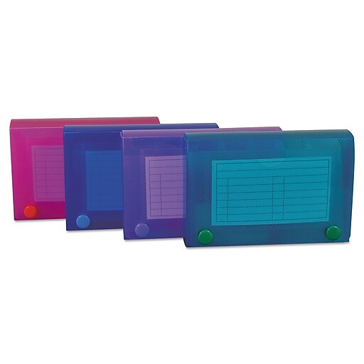 CLine Index Card Case, Holds 100 3 X 5 Cards, Polypropylene, Assorted