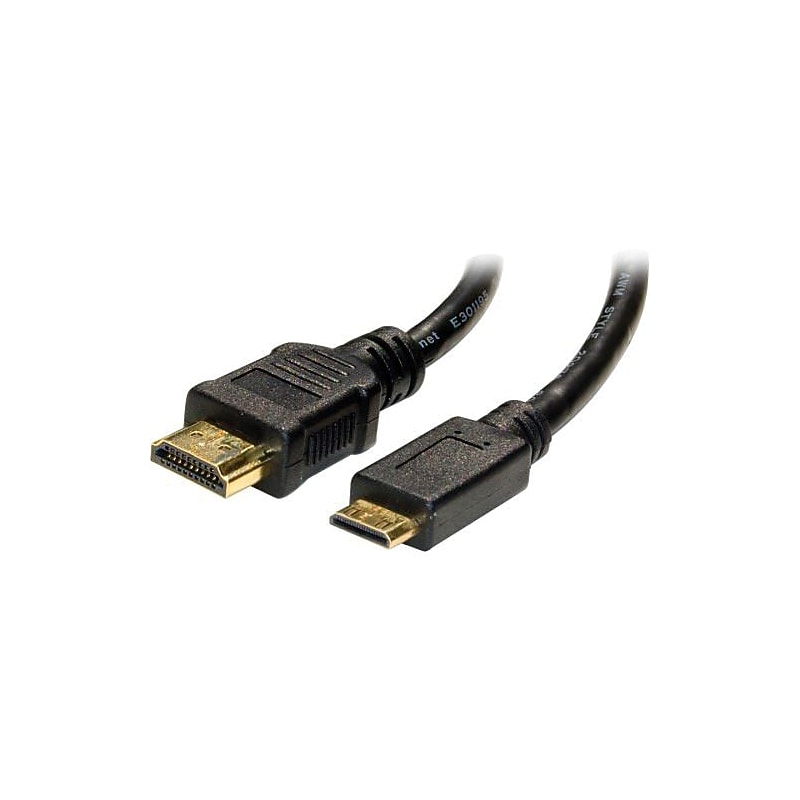 4XEM 4XHDMIMINI6FT 6' HDMI Audio/Video Cable, Black image 1