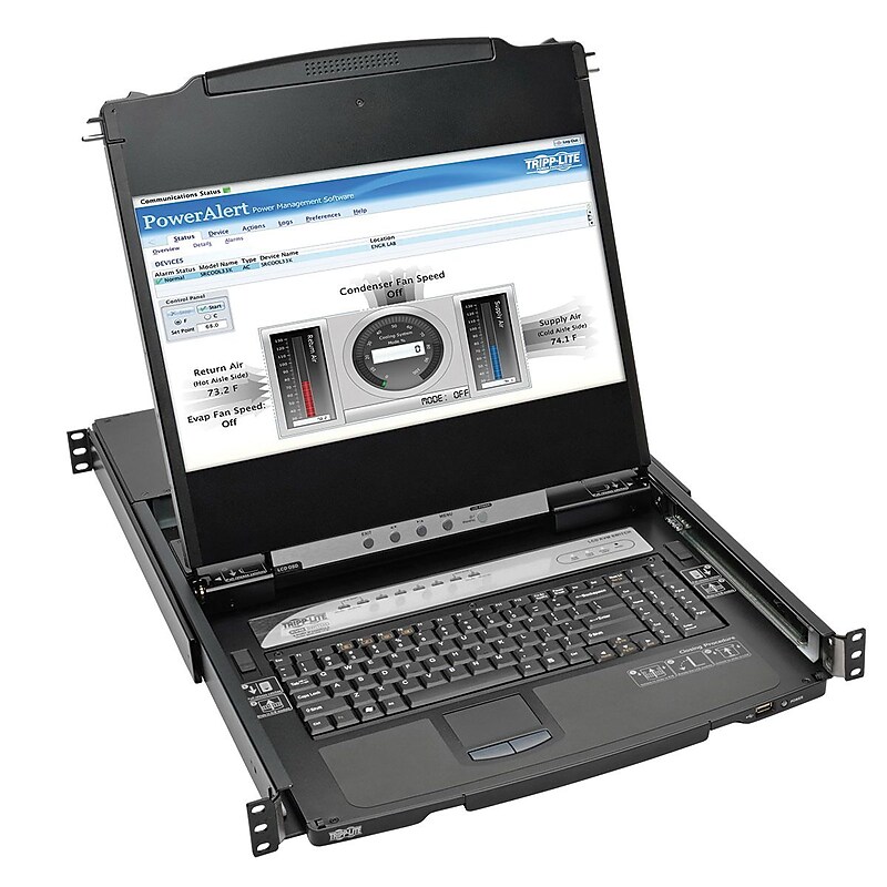 Tripp Lite NetDirector 8-Port 1U Rack-Mount KVM Console, Black (B030-008-17-IP) image 1