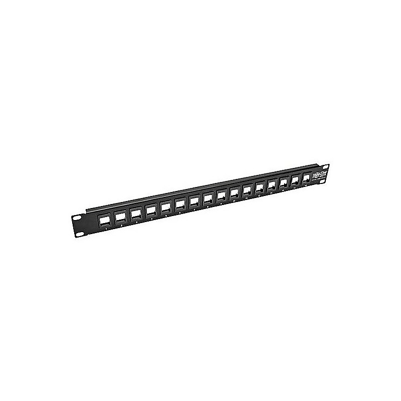 Tripp Lite 16-Port 1U Rack-Mount Unshielded Blank Keystone/Multimedia Patch Panel, Black (N062-016-KJ) image 1