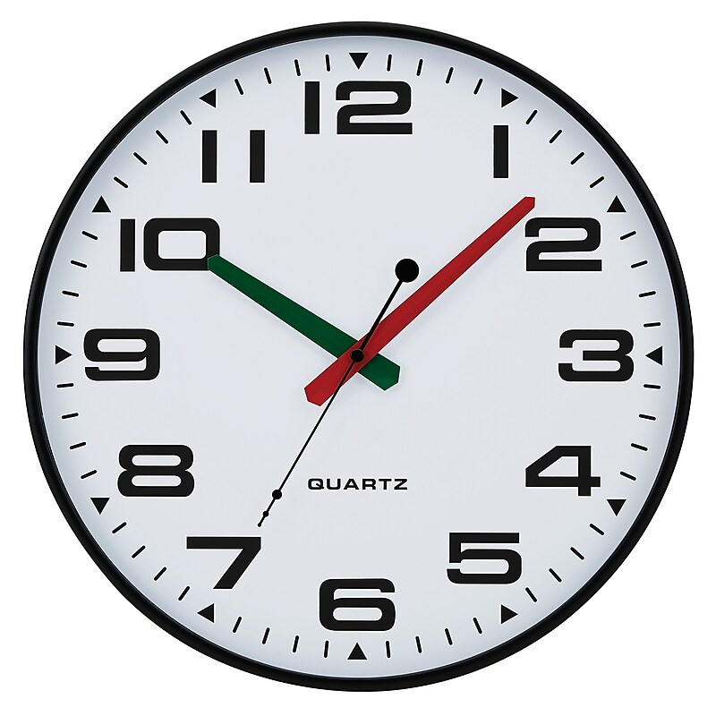TEMPUS Contemporary Wall Clock with Silent Sweep Quiet Movement, Plastic 13", Black Finish (TC2388FE) image 1