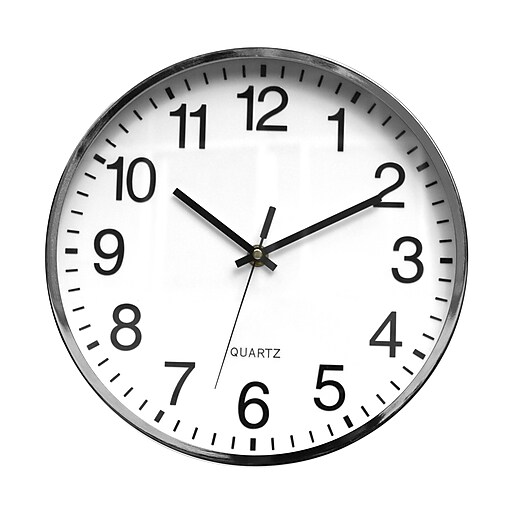 TEMPUS Contemporary Wall Clock with Silent Sweep Quiet Movement, Metal
