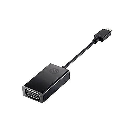 HP® USB TypeC to VGA HD15 Male/Female Video Adapter Cable, Black