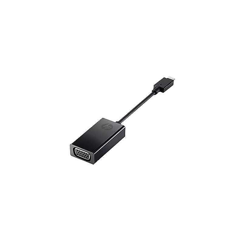 HP® USB Type-C to VGA HD-15 Male/Female Video Adapter Cable, Black  (N9K76AA#ABA) image 1