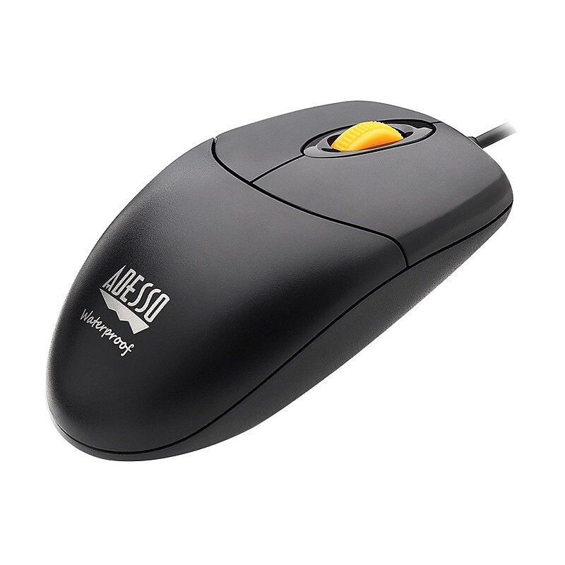 Adesso Waterproof Ambidextrous Optical USB Mouse, Black (IMOUSE W3) image 1