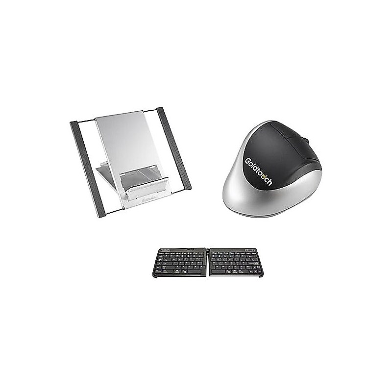 GoldTouch GTP-0044W Bluetooth Keyboard, Mouse Right Hand & Stand, Bundle (GTMB-0099W) image 1