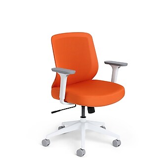 Poppin Orange Max, Task Chair, Mid Back, White Frame (101889)