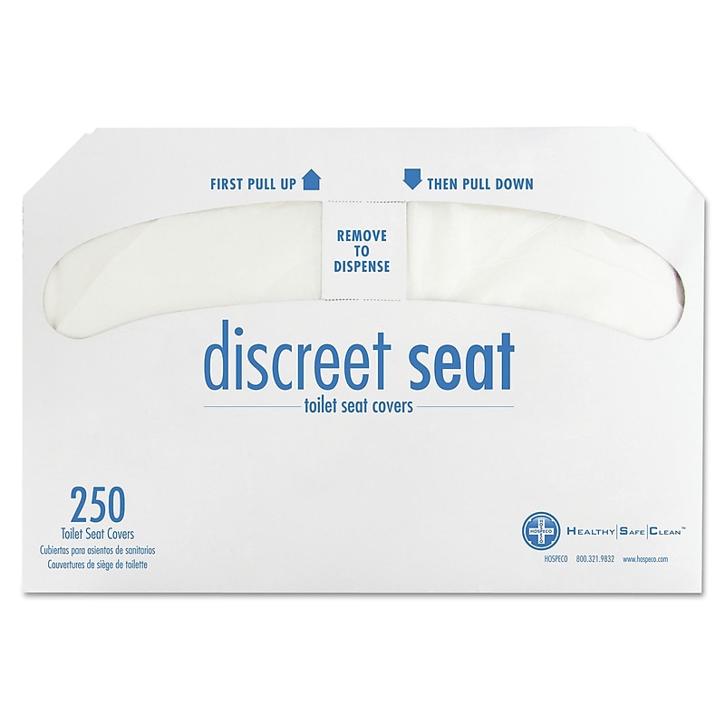 HOSPECO Discreet Half-Fold Toilet Seat Covers, White, 250/Pack, 20 Packs/Carton (HOSDS5000CT) image 1