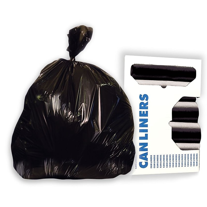Heritage 20-30 Gallon Industrial Trash Bag, 30" x 37", High Density, 10 Mic, Black, 20 Rolls (Z6037MK R02) image 1