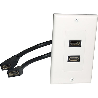 Comprehensive WP-HM2PT White 2-Port Pigtail HDMI Wallplate Simolary simolary.com