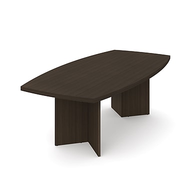 table bestar shaped conference chocolate boat dark staples