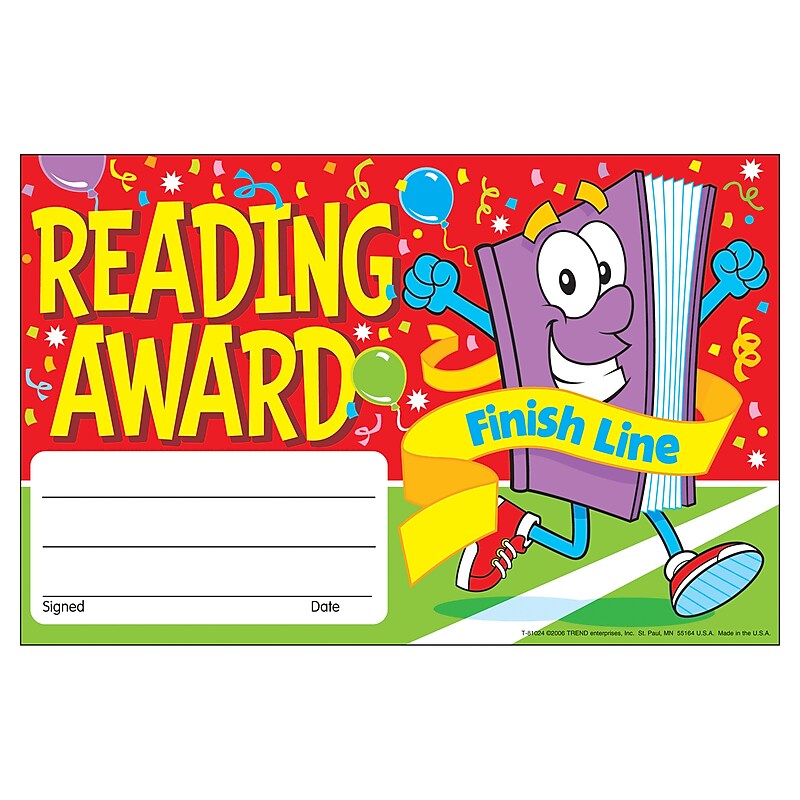 Trend Reading Award Finish Line Recognition Awards, 30 CT (T-81024) image 1
