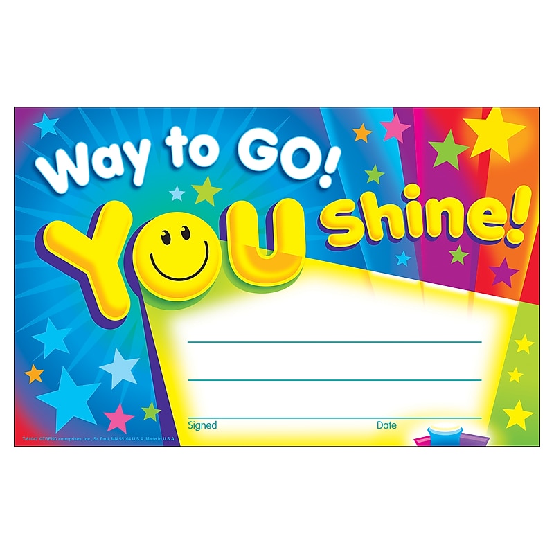 Trend Way to Go! You Shine! Recognition Awards, 30 CT (T-81047) image 1