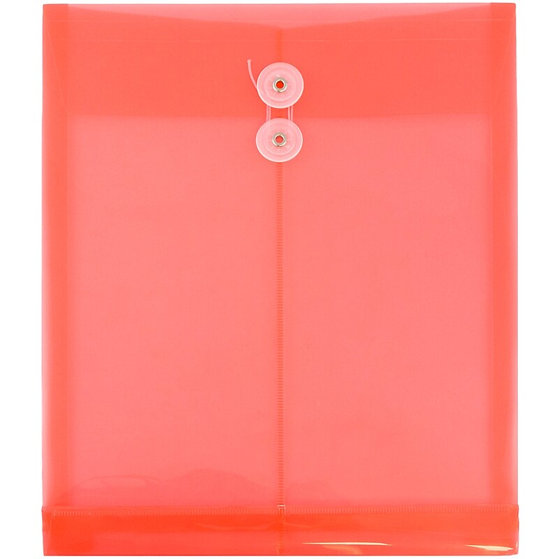 Jam Paper Plastic File Pocket, 1 1/4" Expansion, Letter Size, Red, 12/Pack (118B1re) image 1
