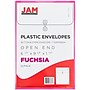 JAM Paper Plastic Filing Envelope with Button & String Closure, Fuchsia Pink, 12/Pack (472B1FU)~#|#~m005744926_sc7