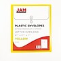 JAM Paper Plastic Envelopes with Button and String Tie Closure, Letter Size, Yellow, 12/Pack (1251501)~#|#~m005745011_sc7