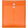 JAM Paper® Plastic Envelopes with Button and String Tie Closure, Letter Open End, 9.75 x 11.75, Bright Orange, 12/Pack (1221560)~#|#~m005745015_sc7