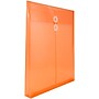 JAM Paper® Plastic Envelopes with Button and String Tie Closure, Letter Open End, 9.75 x 11.75, Bright Orange, 12/Pack (1221560)~#|#~m005745018_sc7
