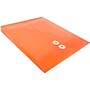 JAM Paper® Plastic Envelopes with Button and String Tie Closure, Letter Open End, 9.75 x 11.75, Bright Orange, 12/Pack (1221560)~#|#~m005745019_sc7