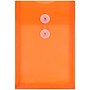 JAM Paper Plastic Filing Envelope with Button & String Closure, Bright Orange, 12/Pack (472B1OR)~#|#~m005745021_sc7