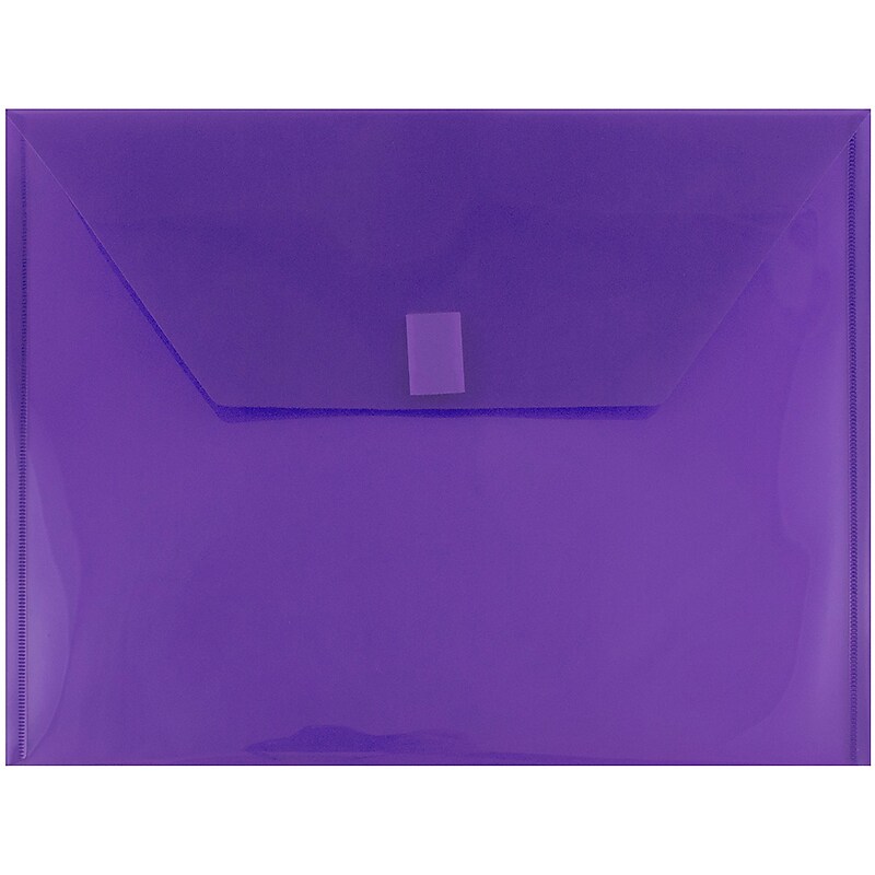 JAM Paper® Plastic Envelopes with Hook & Loop Closure, Letter Booklet, 9.75 x 13, Purple, 12/Pack (218V0PU) image 1