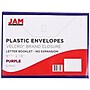 JAM Paper® Plastic Envelopes with Hook & Loop Closure, Letter Booklet, 9.75 x 13, Purple, 12/Pack (218V0PU)~#|#~m005745044_sc7