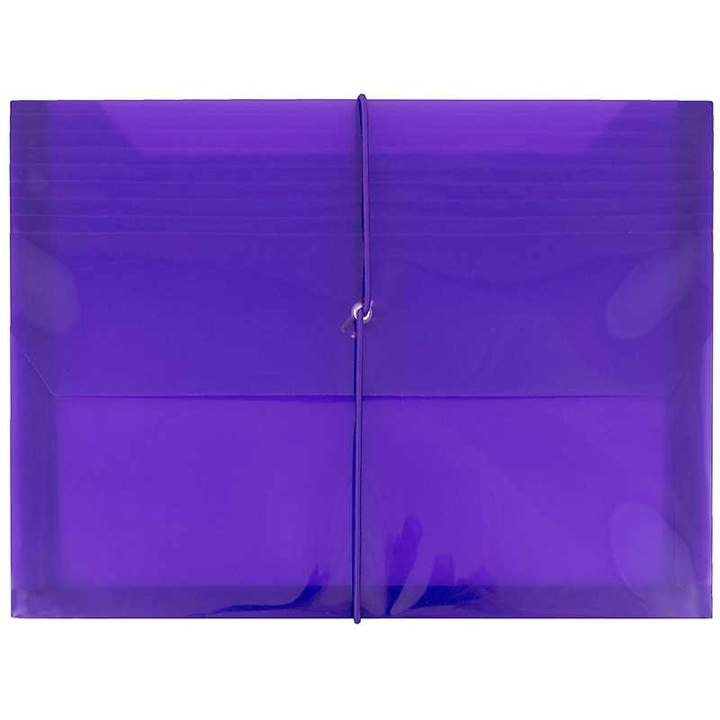 JAM Paper Standard Plastic Document File, 1 Pocket, Letter, Purple (218E25PU) image 1