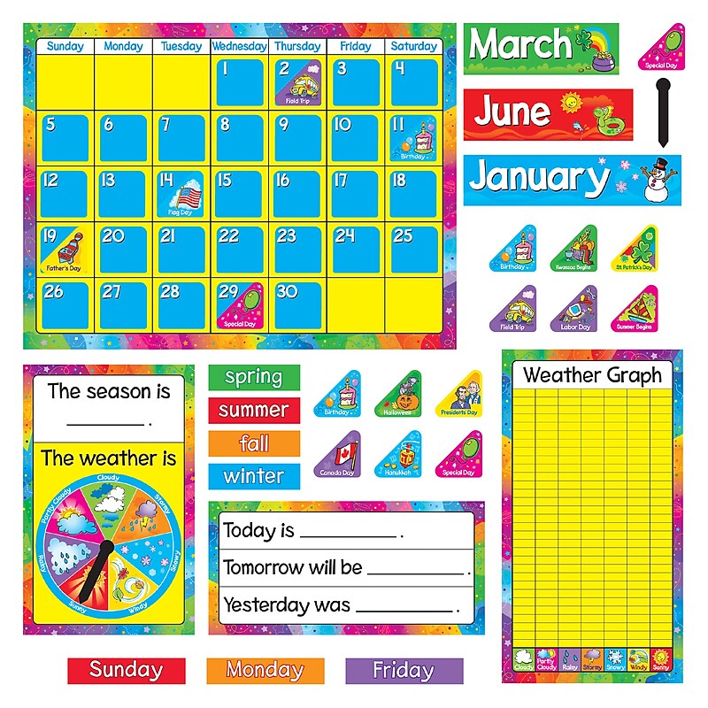 Year Around Calendar Bulletin Board Set, 106 pieces (T-8096) image 1