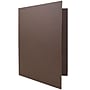 JAM Paper Linen 2-Pocket Presentation Folder, Chocolate Brown, 100/Carton (386LBRB)~#|#~m005757380_sc7