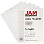 JAM Paper Two-Pocket Textured Linen Business Folders, White, 6/Pack (95448D)~#|#~m005757399_sc7