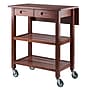 Winsome Jonathan 2-Shelf Wood Mobile Kitchen Cart with Lockable Wheels, Walnut (94734)~#|#~m005766604_sc7