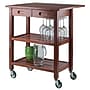 Winsome Jonathan 2-Shelf Wood Mobile Kitchen Cart with Lockable Wheels, Walnut (94734)~#|#~m005766650_sc7