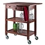 Winsome Jonathan 2-Shelf Wood Mobile Kitchen Cart with Lockable Wheels, Walnut (94734)~#|#~m005766696_sc7