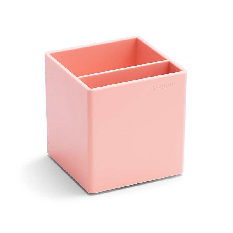 Poppin 2 Compartment Plastic Pen Cup, Blush (104443) image 1
