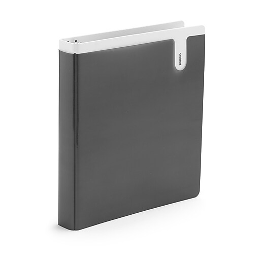 Poppin, Dark Gray, 1" Pocket Binder (104437) at Staples
