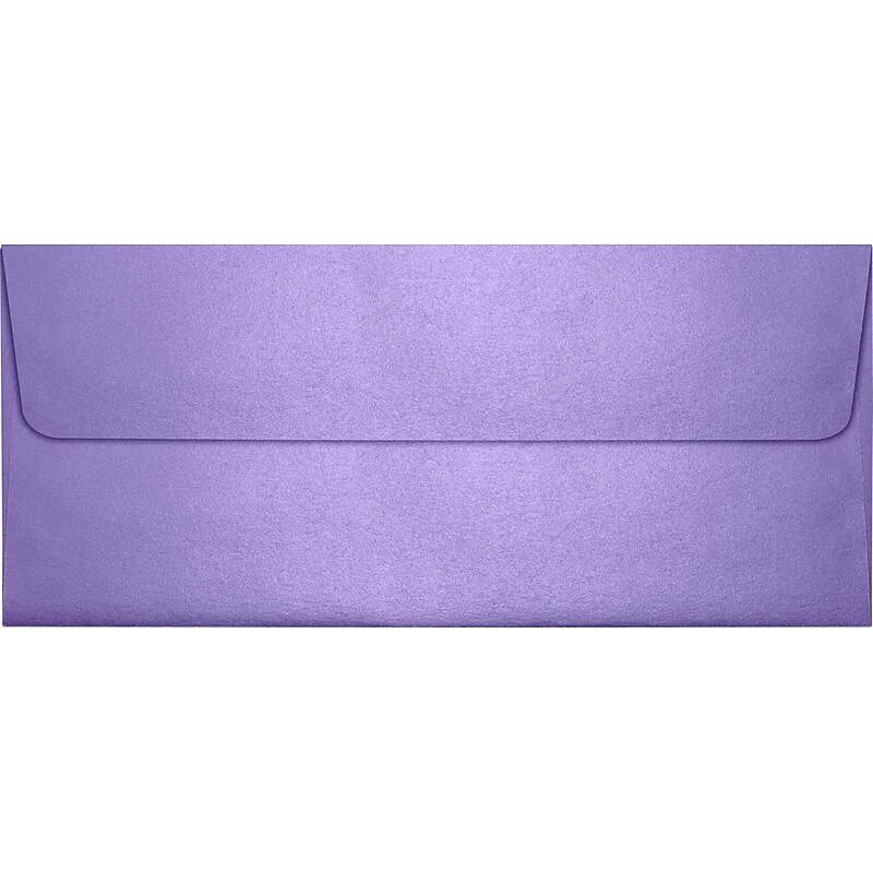 LUX 80lbs. 4 1/8" x 9 1/2" #10 Square Flap Envelopes W/Glue, Amethyst Metallic Purple, 250/BX image 1