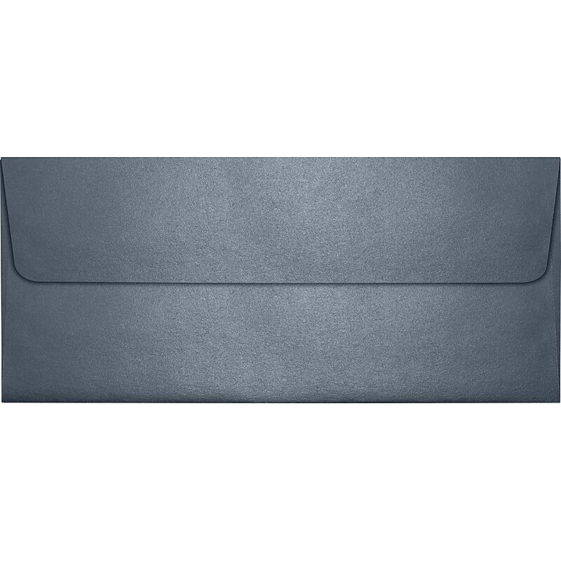 LUX 80lbs. 4 1/8" x 9 1/2" #10 Square Flap Envelopes, Anthracite Metallic Gray, 250/BX image 1