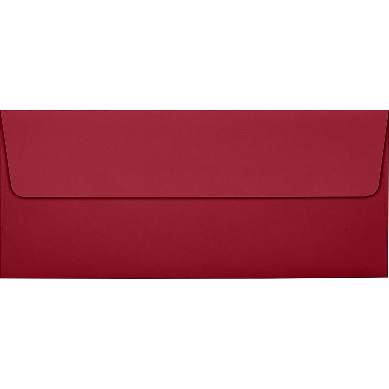 LUX 4 1/8" x 9 1/2" #10 70lbs. Square Flap Envelopes, Garnet Red, 50/Pack image 1