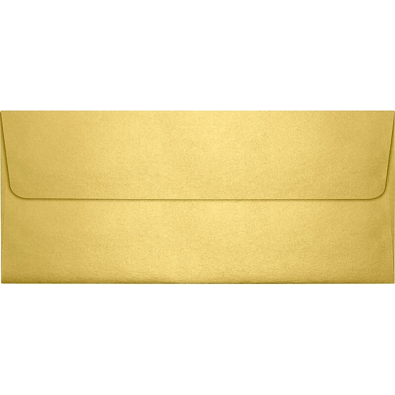 LUX 4 1/8" x 9 1/2" #10 80lbs. Square Flap Envelopes W/Glue Closure, Gold Metallic image 1