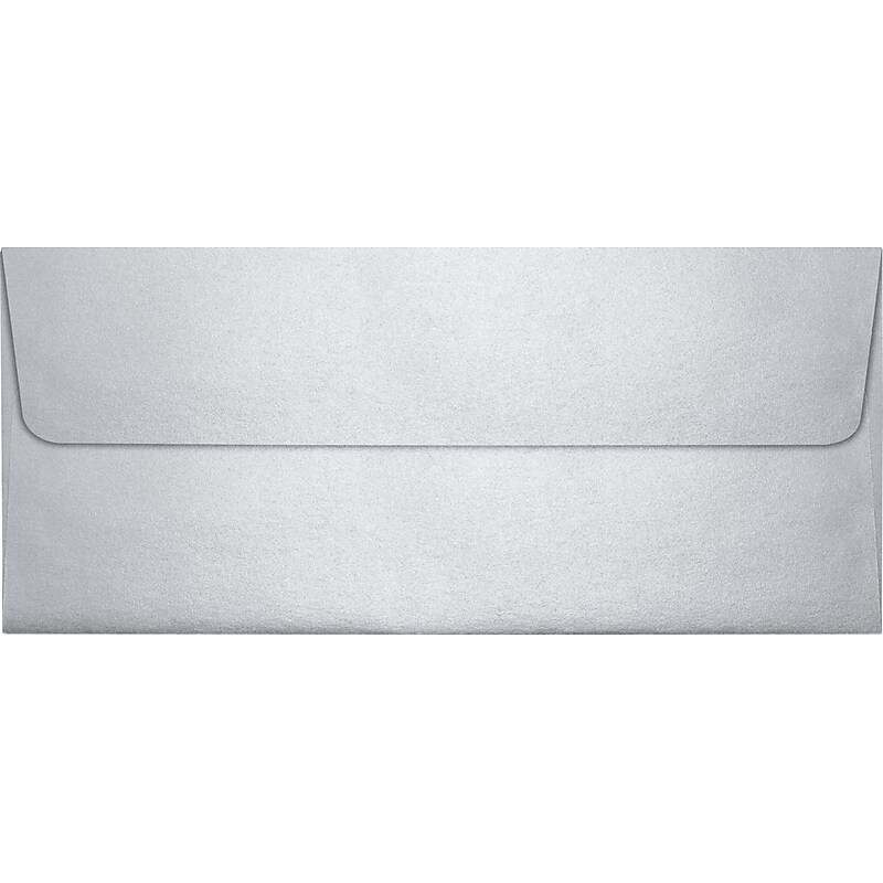 LUX 80lb 4 1/8"x9 1/2" Square Flap Metallic #10 Envelopes, Silver, 500/BX image 1