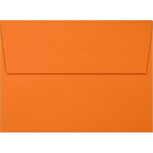 LUX A7 Invitation Envelopes (5 1/4 x 7 1/4) 50/Box, Mandarin (EX48801150) Staples
