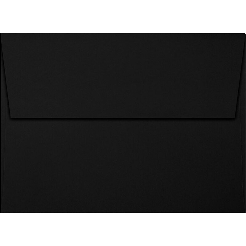 LUX 5 1/4" x 7 1/4" 80lbs. A7 Invitation Envelopes W/Peel & Press, Midnight Black image 1