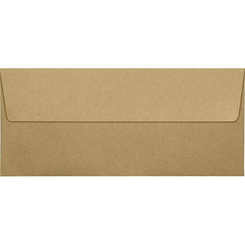 LUX 70lbs. 4 1/8" x 9 1/2" #10 Square Flap Envelopes, Grocery Bag Brown, 250/BX image 1