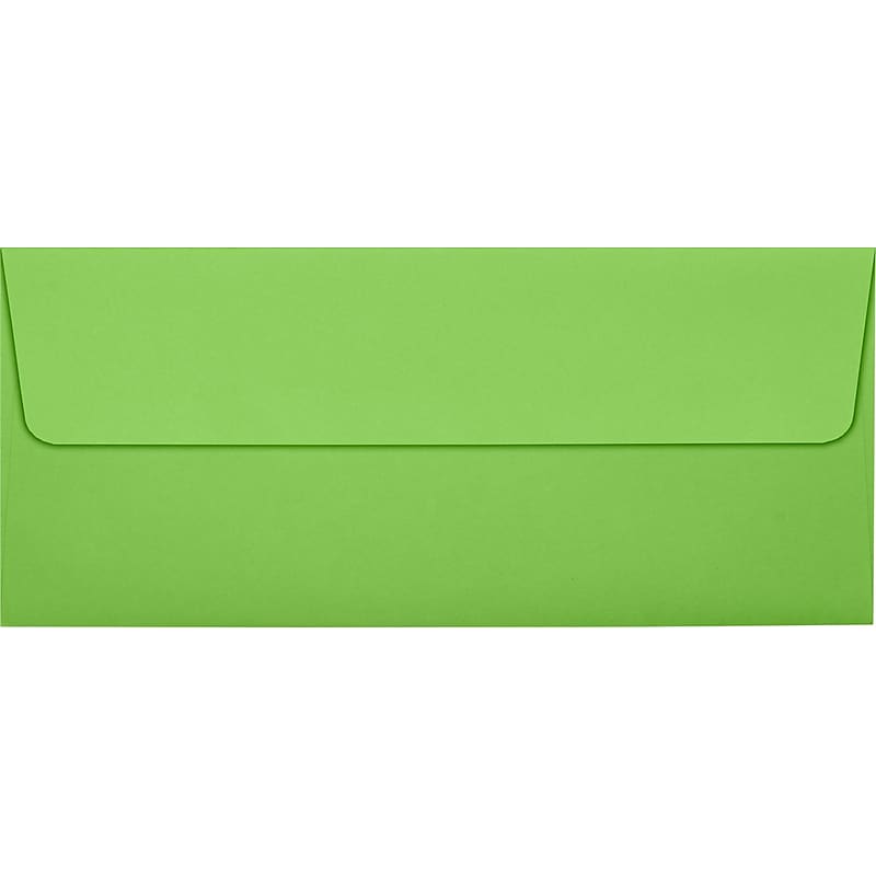 LUX 80lbs. 4 1/8" x 9 1/2" #10 Square Flap Envelopes, Limelight Green, 250/BX image 1