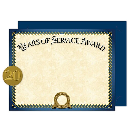 Great Papers Years of Service Certificates, 8.5" x 11", 20/Pack
