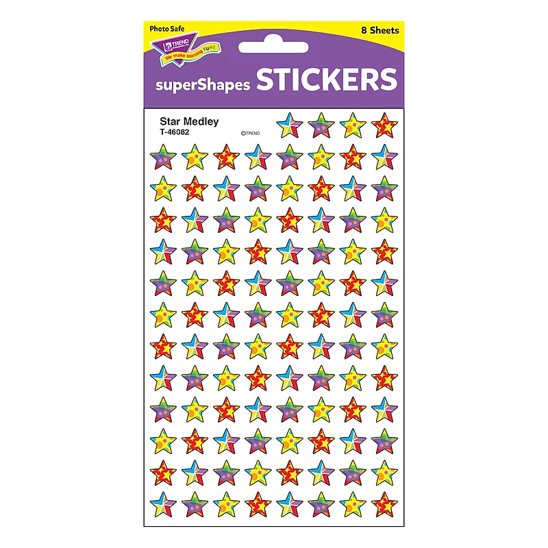 Trend Star Medley superShapes Stickers, 800 CT (T-46082) image 1
